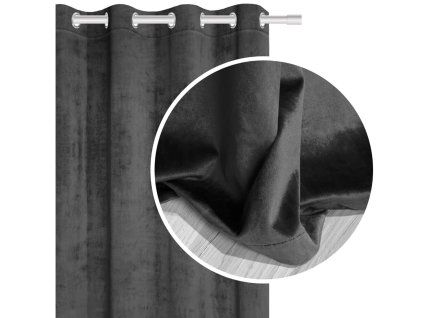 Velur zavjesa Velvet grafit 140x250